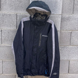 Columbia Ski & Snowboard Jacket Windbreaker Men's L Black Gray Omni-Heat